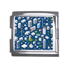 Isometric-seamless-pattern-megapolis Mega Link Italian Charm (18mm)