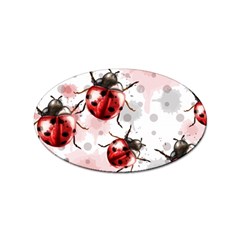 Ladybugs-pattern-texture-watercolor Sticker Oval (100 Pack)