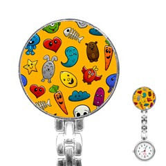 Graffiti Characters Seamless Ornament Stainless Steel Nurses Watch by Wegoenart