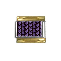 Black Seaweed Gold Trim Italian Charm (9mm)