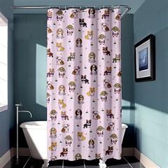 Puppies Dog Pattern Drawing Shower Curtain 36  X 72  (stall)  by Wegoenart