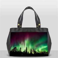 Aurora Borealis Northern Lights Forest Trees Woods Oversize Office Handbag (2 Sides) by danenraven