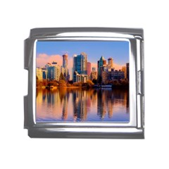 Vancouver Canada Sea Ocean Reflections Skyline Mega Link Italian Charm (18mm)