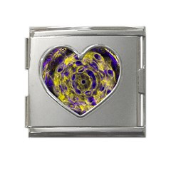 Fractal Glowing Kaleidoscope Mega Link Heart Italian Charm (18mm)