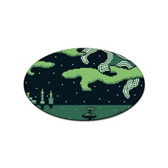 Ship Sea Monster Boat Island Night Pixel Sticker Oval (10 Pack) by Pakemis