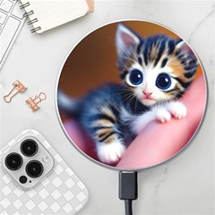 Cute Kitten Kitten Animal Wildlife 3d Wireless Charger by Pakemis