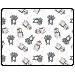 Cute Seamless Pattern With Koala Panda Bear Double Sided Fleece Blanket (medium) by Pakemis