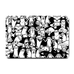 Graffiti Spray Can Characters Seamless Pattern Small Doormat by Pakemis