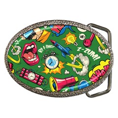 Pop Art Colorful Seamless Pattern Belt Buckles by Pakemis