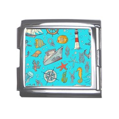 Colored-sketched-sea-elements-pattern-background-sea-life-animals-illustration Mega Link Italian Charm (18mm)