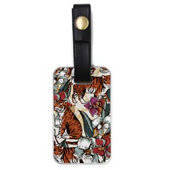 Natural-seamless-pattern-with-tiger-blooming-orchid Luggage Tag (one Side) by Pakemis