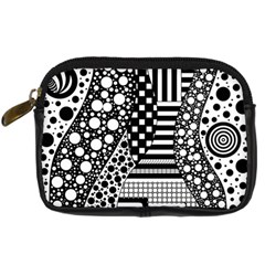 Black And White Digital Camera Leather Case by gasi