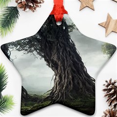 Trees Forest Woods Drawing Fantasy Dream Ornament (star) by Uceng