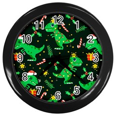 Christmas Funny Pattern Dinosaurs Wall Clock (black) by Uceng