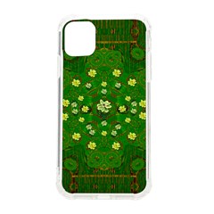 Lotus Bloom In Gold And A Green Peaceful Surrounding Environment Iphone 11 Tpu Uv Print Case