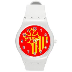 Languedoc Roussillon Flag Round Plastic Sport Watch (m) by tony4urban