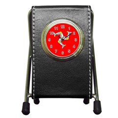 Isle Of Man Pen Holder Desk Clock by tony4urban