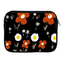 Daisy Flowers Brown White Yellow Black  Apple Ipad 2/3/4 Zipper Cases by Mazipoodles