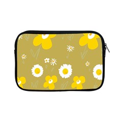 Daisy Flowers Yellow White Olive  Apple Ipad Mini Zipper Cases by Mazipoodles