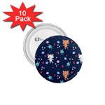 Cute-astronaut-cat-with-star-galaxy-elements-seamless-pattern 1.75  Buttons (10 pack) Front