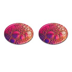 Colorful Bubbles Abstract Art Cufflinks (oval)