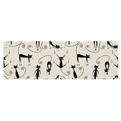 Pattern Cats Black Feline Kitten Banner And Sign 6  X 2  by Ravend