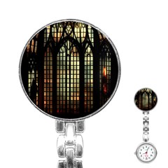 Stained Glass Window Gothic Haunted Eerie Stainless Steel Nurses Watch