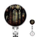 Stained Glass Window Gothic Haunted Eerie Stainless Steel Nurses Watch Front