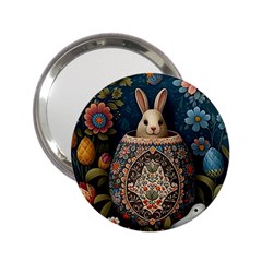 Easter Bunny Rabbit Flowers Easter Happy Easter 2 25  Handbag Mirrors