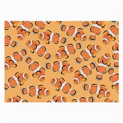 Fish Clownfish Orange Background Large Glasses Cloth (2 Sides) by Ravend