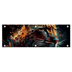 Leopard Feline Artwork Art Fantasy Banner And Sign 6  X 2  by Ravend