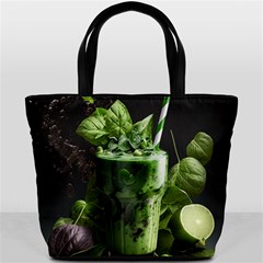 Ai Generated Drink Spinach Smooth Apple Ginger Bucket Bag by danenraven