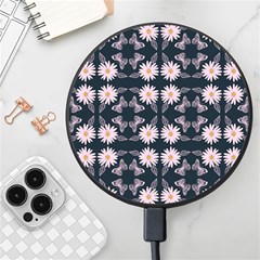 Flowers Daisies Spring Summer Bloom Botanical Wireless Fast Charger(black)