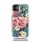 Coral Blush Rose on Teal iPhone 11 TPU UV Print Case Front