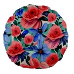 Classy Watercolor Flowers Large 18  Premium Flano Round Cushions Front