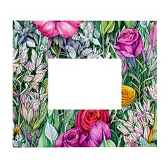 Cottagecore Tropical Flowers White Wall Photo Frame 5  X 7  by GardenOfOphir