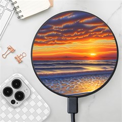 Nature s Sunset Over Beach Wireless Fast Charger(black)