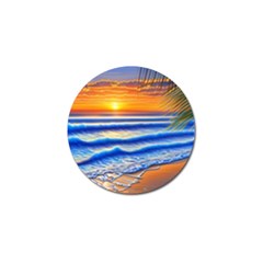 Summer Sunset Surf Golf Ball Marker by GardenOfOphir