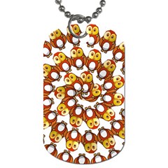 Owl Animal Bird Nature Feather Eyes Plumage Dog Tag (one Side) by Ravend