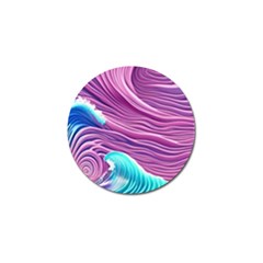 Pink Water Waves Golf Ball Marker by GardenOfOphir