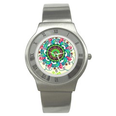 Artistic Pattern Mandala Stainless Steel Watch