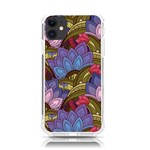 Purple Red And Green Flowers Digital Wallpaper Patterns Ornament iPhone 11 TPU UV Print Case Front