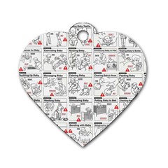 White Printer Paper With Text Overlay Humor Dark Humor Infographics Dog Tag Heart (one Side)