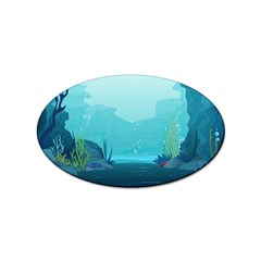 Intro Youtube Background Wallpaper Aquatic Water 2 Sticker Oval (100 Pack)