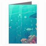 Ai Generated Ocean Sea Fish Aquatic Water Nature 3 Greeting Cards (Pkg of 8) Left