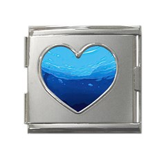 Ai Generated Ocean Sea Fish Underwater Water Mega Link Heart Italian Charm (18mm)