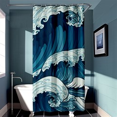 Waves Ocean Sea Pattern Water Tsunami Rough Seas Shower Curtain 36  X 72  (stall)  by Pakemis