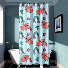 Pigs Pattern Art Design Drawing Sketch Wallpaper Shower Curtain 36  X 72  (stall)  by Wegoenart