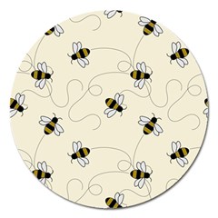 Insects Bees Digital Paper Magnet 5  (round) by Semog4