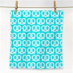 Aqua Pretzel Illustrations Pattern Face Towel Front